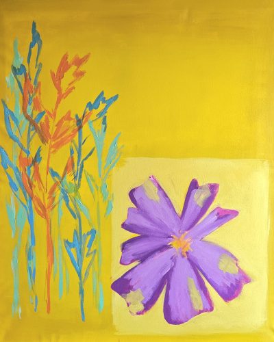 Malva sobre amarillo